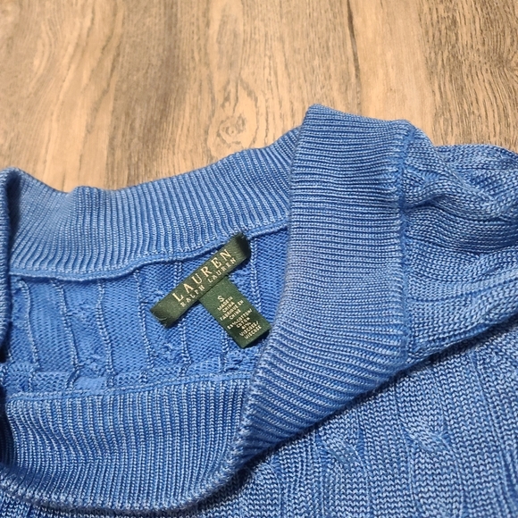 Blue Ralph Lauren Chord off the shoulder Sweater - Picture 3 of 4